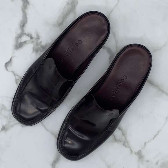 COLE HAAN wine brown leather mules slip on loafers - Picture 5 of 5